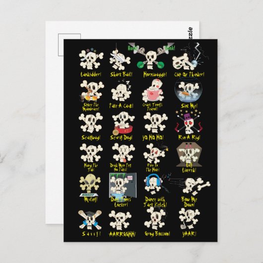 SKULL POST CARD POSTKARTE (Vorne/Hinten)