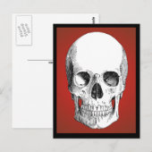 Skull Postcard (rot) Postkarte (Vorne/Hinten)