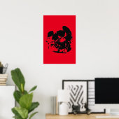 Skull Poster Print - Schwarz & Rot Pop Kunst (Heimbüro)