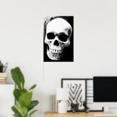 Skull Poster Print Schwarz-weiß Fantasy Metal Rock (Heimbüro)