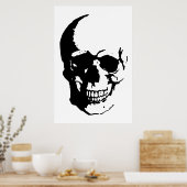 Skull Poster - Schwarz & Weiß Metal Fantasy Art (Küche)