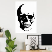 Skull Poster - Schwarz & Weiß Metal Fantasy Art (Heimbüro)