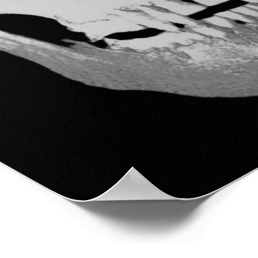 Skull Poster - Schwarz & Weiß Pop Kunst, Fantasie (Ecke)