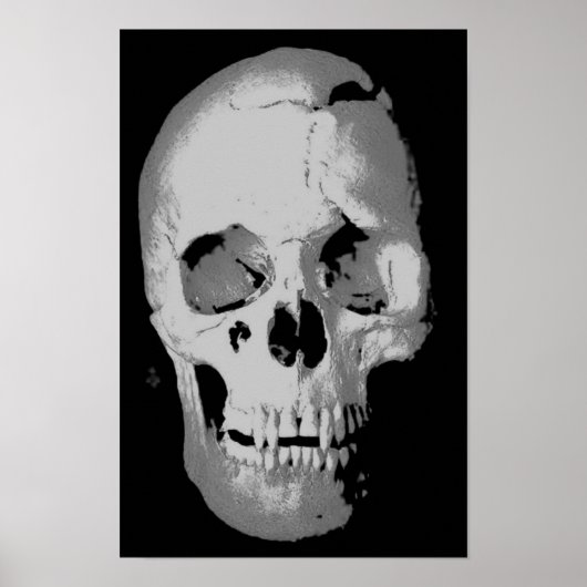 Skull Poster - Schwarz & Weiß Pop Kunst, Fantasie (Vorne)