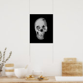 Skull Poster - Schwarz & Weiß Pop Kunst, Fantasie  (Küche)