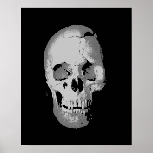 Skull Poster - Schwarz & Weiß Pop Kunst, Fantasie  (Vorne)