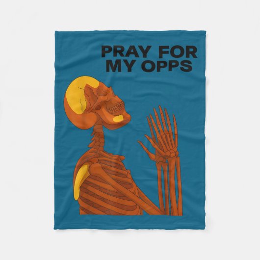 Skull Pray For My Opps 2026 Fleecedecke (Vorderseite)