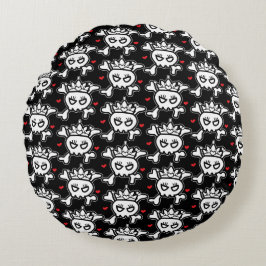 Skull Princess Pattern Rundes Kissen