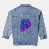 Skull Print Denim Jacket In Purples and Blues Jeansjacke (Rückseite)