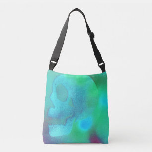 Skull Print Tasche oder Cross Body Bag Blue Green