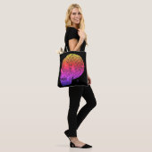 Skull Print Tote Bag With Sunset Colors Skull Tasche (Am Model)