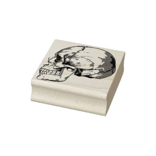 Skull-Profilbilderkunst Briefmarke Gummistempel