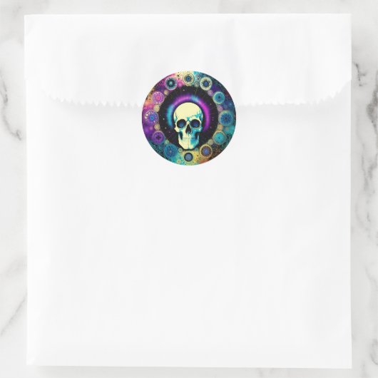Skull Psychedelics Sticker (Tasche)