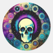 Skull Psychedelics Sticker (Vorderseite)