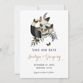 Skull Pumpkin Butteflies Goth Save The Date