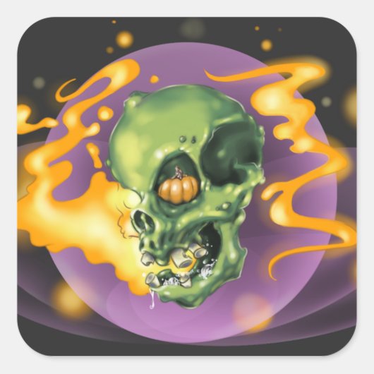 Skull Pumpkin Sticker (Vorderseite)