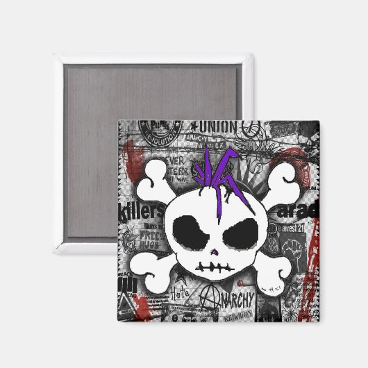 Skull Punk Magnet (Vorderseite/Rückseite)