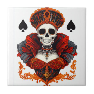 Skull Queen of Spades Fliese