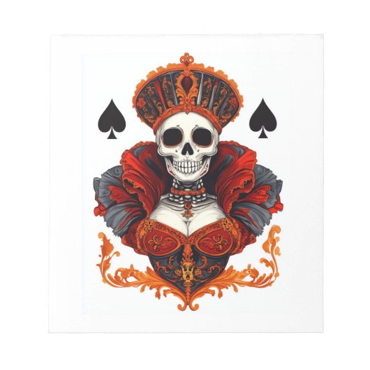 Skull Queen of Spades Notizblock (Vorderseite)