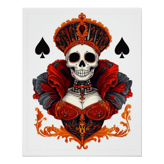 Skull Queen of Spades Poster (Vorderseite)