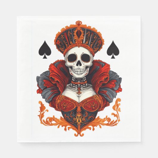 Skull Queen of Spades Serviette (Vorderseite)