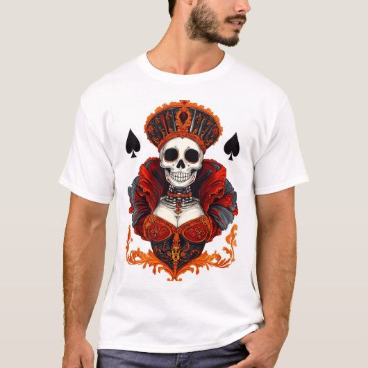 Skull Queen of Spades T-Shirt (Vorderseite)