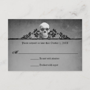 Skull-Rahmen Halloween-Antwort-UAWG RSVP Karte