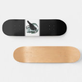 Skull Raven Skeleton Key Black Skateboard (Horizontal)