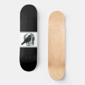 Skull Raven Skeleton Key Black Skateboard (Vorderseite)
