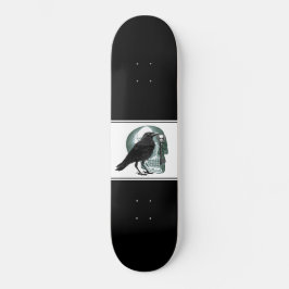 Skull Raven Skeleton Key Black Skateboard