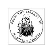 Skull Reading Book, rund um die Bibliothek von Gummistempel (Prägung)