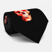 Skull Red & Black Artwork Krawatte (Gerollt)
