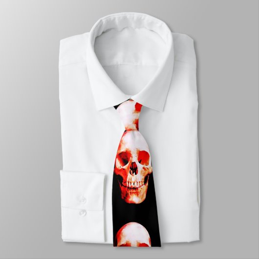 Skull Red & Black Artwork Krawatte (Gebunden)