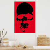 Skull Red Black Fantasy Art Heavy Metal Rock Poster (Küche)