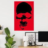 Skull Red Black Fantasy Art Heavy Metal Rock Poster (Heimbüro)