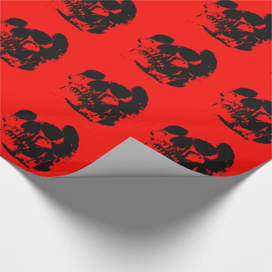 Skull Red Black Geschenkpapier (Ecke)