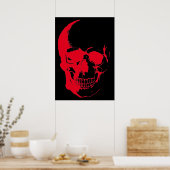 Skull Red Black Heavy Metal Rock Fantasy Art Poster (Küche)
