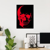 Skull Red Black Heavy Metal Rock Fantasy Art Poster (Heimbüro)