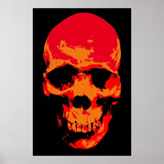 Skull Red Black Pop Art Poster (Vorne)