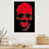 Skull Red Black Pop Art Poster (Küche)