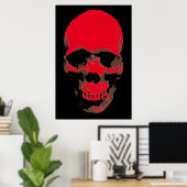 Skull Red Black Pop Art Poster (Heimbüro)