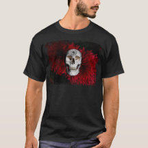 Skull & Red Dahlia mit Original Dahlia Zeichnend