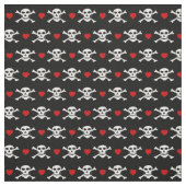 Skull & Red Heart Fabric - Piraten/Bootsmode Stoff (Muster)
