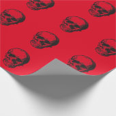 Skull Red Pop Art Geschenkpapier (Ecke)
