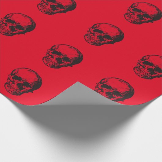 Skull Red Pop Art Geschenkpapier (Ecke)