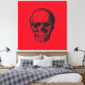Skull Red Pop Art Leinwanddruck (Insitu (Schlafzimmer))