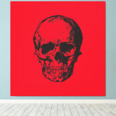 Skull Red Pop Art Leinwanddruck (Insitu (Holzboden))