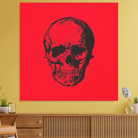 Skull Red Pop Art Leinwanddruck (Insitu (Wohnzimmer))