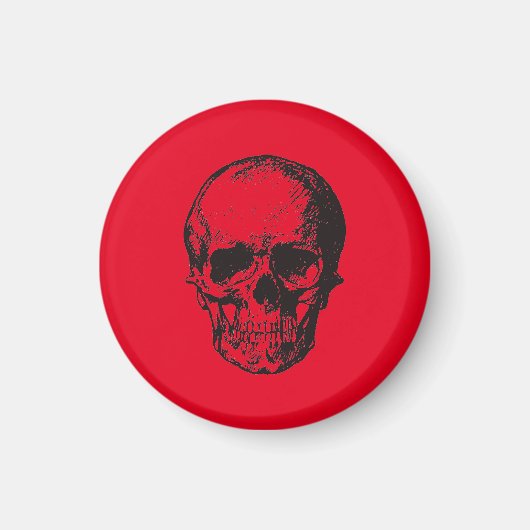 Skull Red Pop Art Magnet (Vorne)