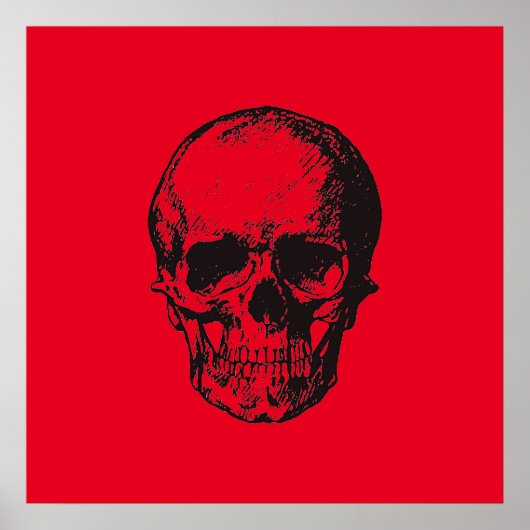 Skull Red Pop Art Poster (Vorne)